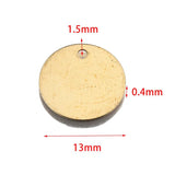 50Pcs Raw Brass 13MM Blank Circle Tag Charms For Jewelry Making