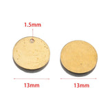 50Pcs Raw Brass 13MM Blank Circle Tag Charms For Jewelry Making