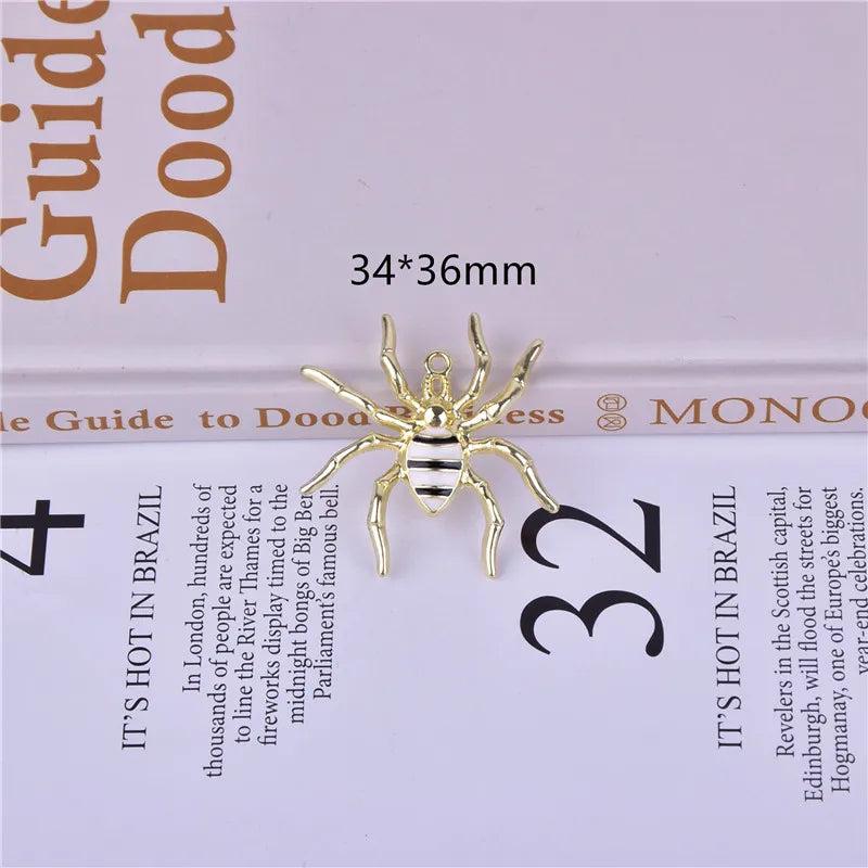10pcs 34*36mm Spider Earring Charms Pendant for DIY Jewelry Making