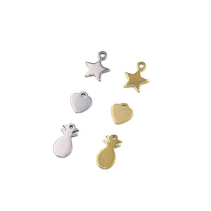 10pcs 6mm Stainless Steel Star Charms Pendant DIY Jewelry Unfading Colorless