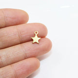 10pcs 6mm Stainless Steel Star Charms Pendant DIY Jewelry Unfading Colorless