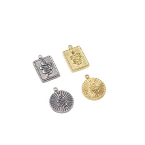 5pcs Stainless Steel Snake Charms Pendant DIY Women Accessory