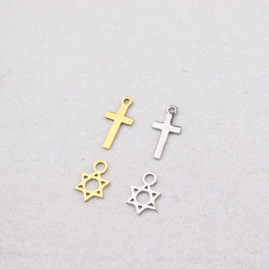 10pcs Stainless Steel Star Charm Pendant DIY Necklace Bracelets
