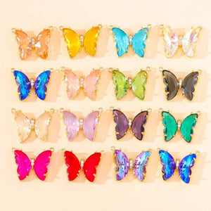 5Pcs Butterfly Charms Pendant Necklace DIY Jewelry Making Findings