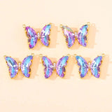 5Pcs Butterfly Charms Pendant Necklace DIY Jewelry Making Findings