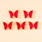 5Pcs Butterfly Charms Pendant Necklace DIY Jewelry Making Findings