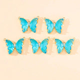 5Pcs Butterfly Charms Pendant Necklace DIY Jewelry Making Findings
