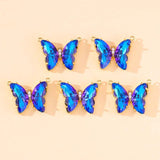 5Pcs Butterfly Charms Pendant Necklace DIY Jewelry Making Findings
