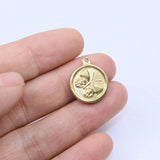 5pcs 15mm Casting Stainless Butterfly Coin Charms Pendant DIY Necklace