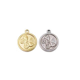 5pcs 15mm Casting Stainless Butterfly Coin Charms Pendant DIY Necklace