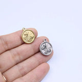 5pcs 15mm Casting Stainless Butterfly Coin Charms Pendant DIY Necklace