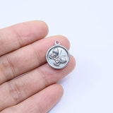 5pcs 15mm Casting Stainless Butterfly Coin Charms Pendant DIY Necklace