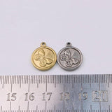 5pcs 15mm Casting Stainless Butterfly Coin Charms Pendant DIY Necklace