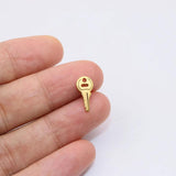 10pcs Stainless Steel Key Charms Pendant DIY Necklace Earrings Bracelets