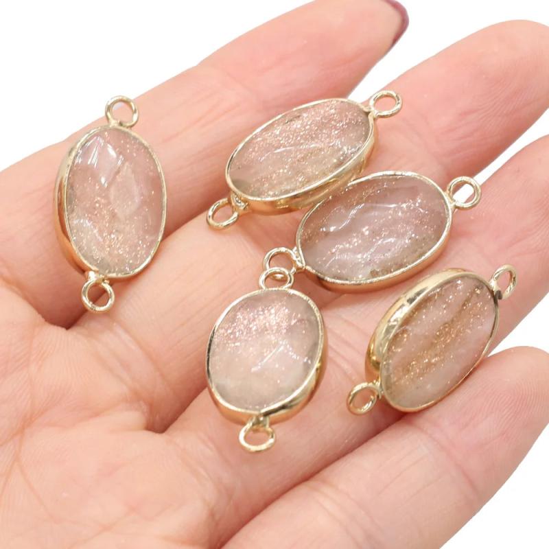5pcs Lapis Lazuli Pendants Oval Crystal Amethysts for Jewelry Making