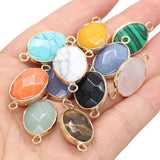 5pcs Lapis Lazuli Pendants Oval Crystal Amethysts for Jewelry Making