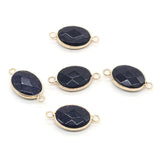 5pcs Lapis Lazuli Pendants Oval Crystal Amethysts for Jewelry Making