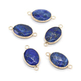 5pcs Lapis Lazuli Pendants Oval Crystal Amethysts for Jewelry Making