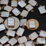 3pcs Rectangle Freshwater Pearl Charms Pendants Jewelry DIY 7x15-8x25mm