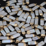 3pcs Rectangle Freshwater Pearl Charms Pendants Jewelry DIY 7x15-8x25mm