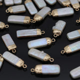 3pcs Rectangle Freshwater Pearl Charms Pendants Jewelry DIY 7x15-8x25mm