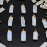 3pcs Rectangle Freshwater Pearl Charms Pendants Jewelry DIY 7x15-8x25mm