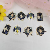 10pcs Cartoon Whale Astronaut Planet Enamel Charms for Jewelry Making