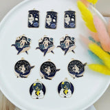 10pcs Cartoon Whale Astronaut Planet Enamel Charms for Jewelry Making