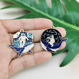 10pcs Cartoon Whale Astronaut Planet Enamel Charms for Jewelry Making