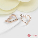 10PCS High Champagne Plated Brass Hearts Charms Pendants