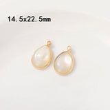 2Pcs Shell Charms, 14K Plated Brass Findings, DIY Geometry Pendant