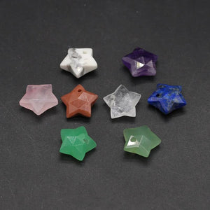3pcs Natural Stone Star Crystal Charms for Jewelry Making