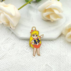 10pcs Anime Girl Charm Pendant DIY Accessories Making Charms