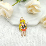 10pcs Anime Girl Charm Pendant DIY Accessories Making Charms
