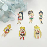 10pcs Anime Girl Charm Pendant DIY Accessories Making Charms