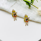 10pcs Anime Girl Charm Pendant DIY Accessories Making Charms