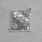 Vintage Alloy Washington D.C. Map Charms 22*26mm 10pcs