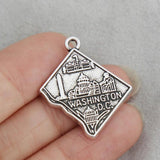Vintage Alloy Washington D.C. Map Charms 22*26mm 10pcs