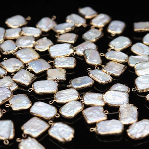 3pcs Freshwater Pearl Charms Pendants Square Shape Necklace Earring DIY