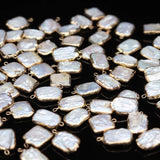 3pcs Freshwater Pearl Charms Pendants Square Shape Necklace Earring DIY