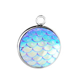 30pcs Stainless Steel Charms 12mm Mermaid Scale Pendant DIY Necklace