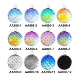 30pcs Stainless Steel Charms 12mm Mermaid Scale Pendant DIY Necklace