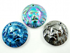Quartz Titanium Hematite Lion Head Pendant for DIY Jewelry Making