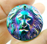 Quartz Titanium Hematite Lion Head Pendant for DIY Jewelry Making