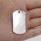 2Pcs Stainless Steel Rectangle Stamping Blank Plates Charms Metal Tag