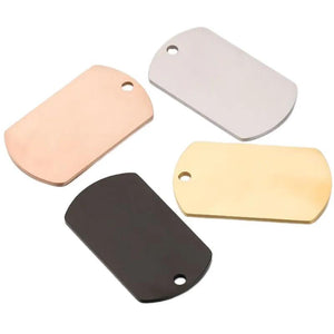 2Pcs Stainless Steel Rectangle Stamping Blank Plates Charms Metal Tag