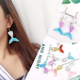 10pcs Colorful Fish Mermaid Tail Resin Pendant Diy Earrings Necklace Charms
