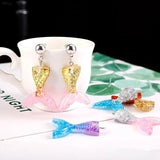 10pcs Colorful Fish Mermaid Tail Resin Pendant Diy Earrings Necklace Charms