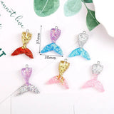 10pcs Colorful Fish Mermaid Tail Resin Pendant Diy Earrings Necklace Charms
