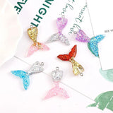 10pcs Colorful Fish Mermaid Tail Resin Pendant Diy Earrings Necklace Charms